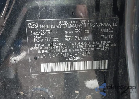2020 Hyundai Elantra Value Edition from USA, damaged, VIN 5NPD84LFXLH544319